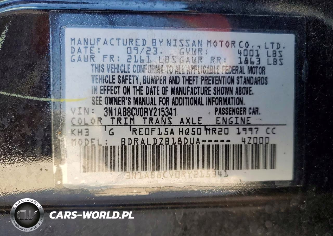 2024 Nissan Sentra Sv VIN:3N1AB8CV0RY215341 - 12