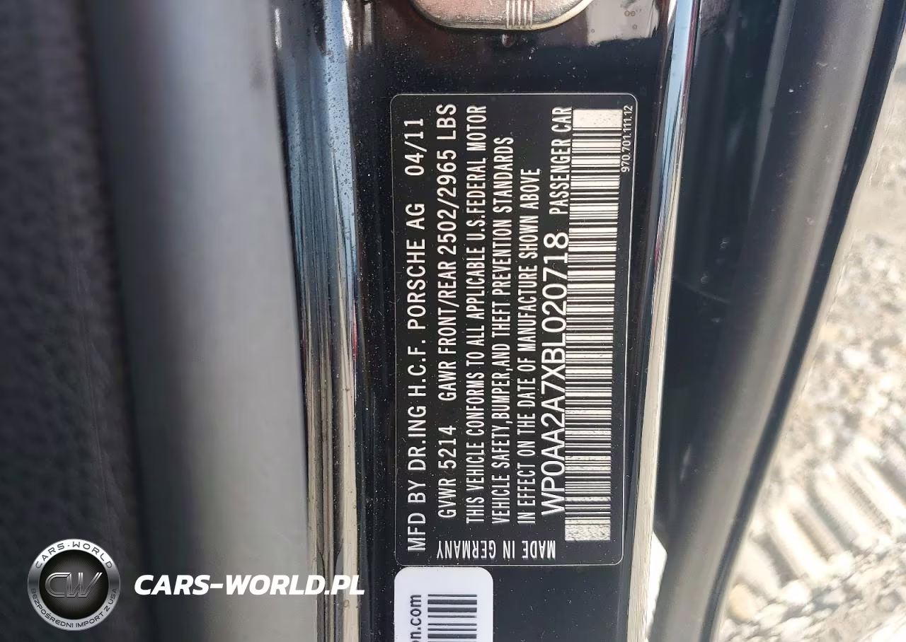 2011 Porsche Panamera 2 VIN:WP0AA2A7XBL020718 - 12