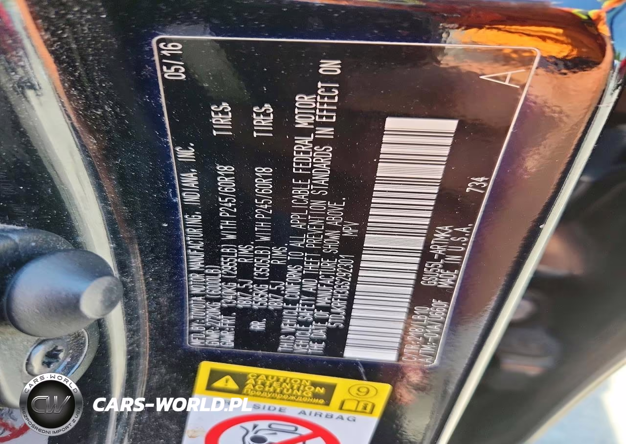 2016 Toyota Highlander Xle VIN:5TDJKRFH3GS292301 - 13