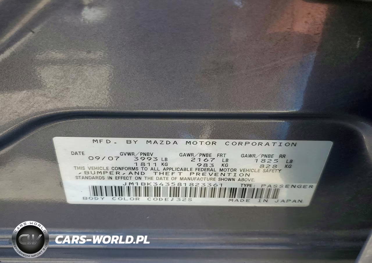 2008 Mazda 3 Hatchback VIN:JM1BK343581823361 - 13