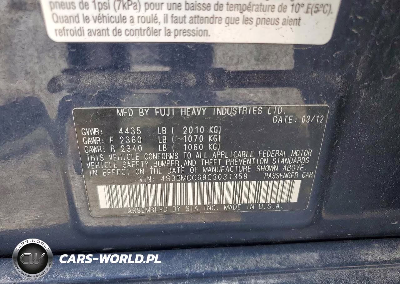 2013 Subaru Legacy 2.5I Premium VIN:4S3BMCC69C3031359 - 13