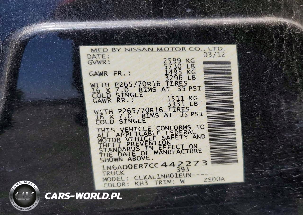 2012 Nissan Frontier S VIN:1N6AD0ER7CC442273 - 12