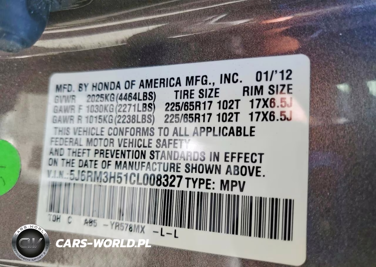 2012 Honda Cr-V Ex VIN:5J6RM3H51CL008327 - 14