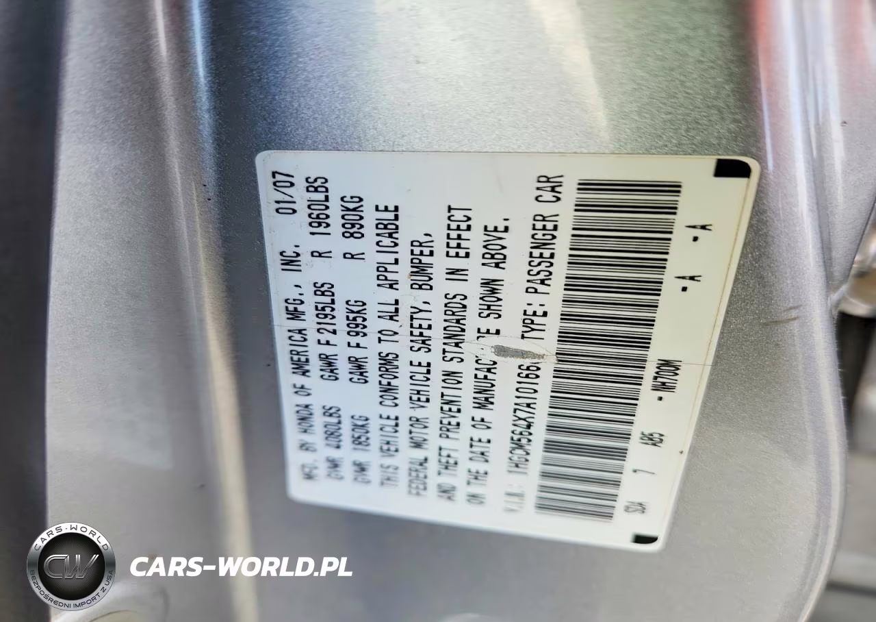 2007 Honda Accord Lx VIN:1HGCM564X7A101660 - 12