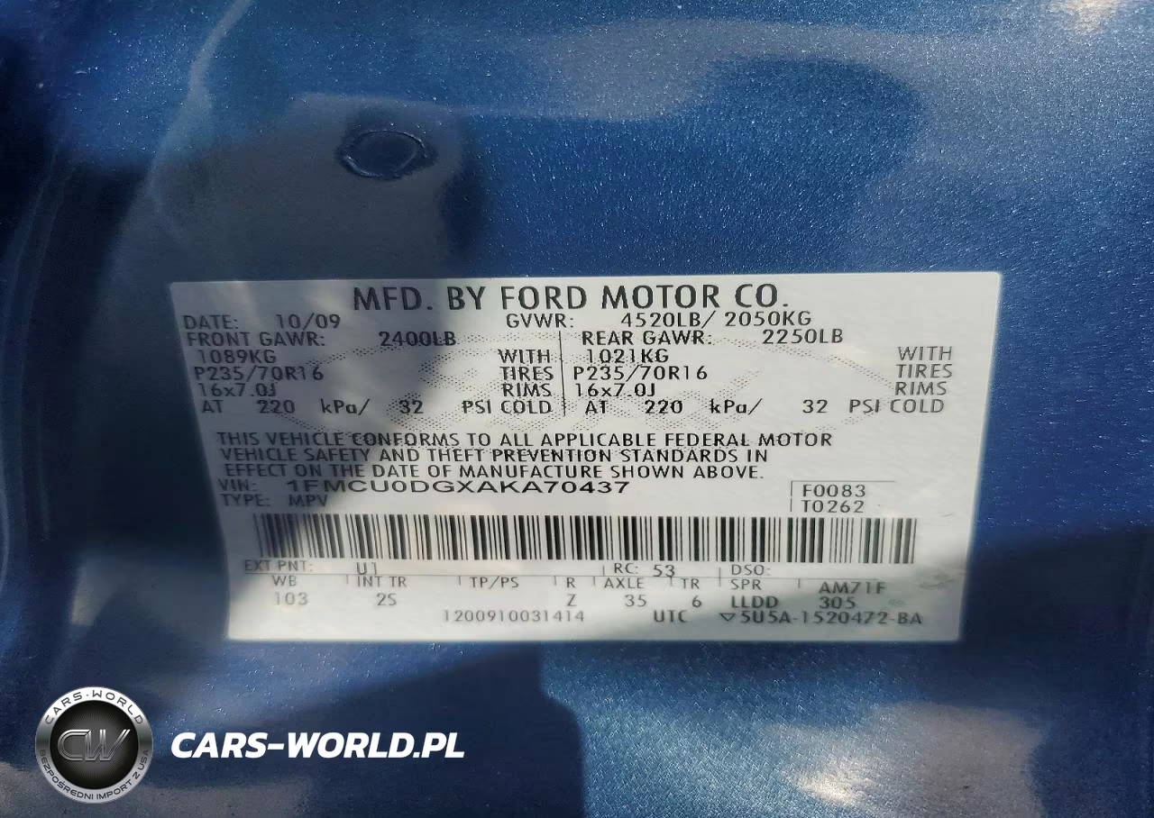 2010 Ford Escape Xlt VIN:1FMCU0DGXAKA70437 - 13