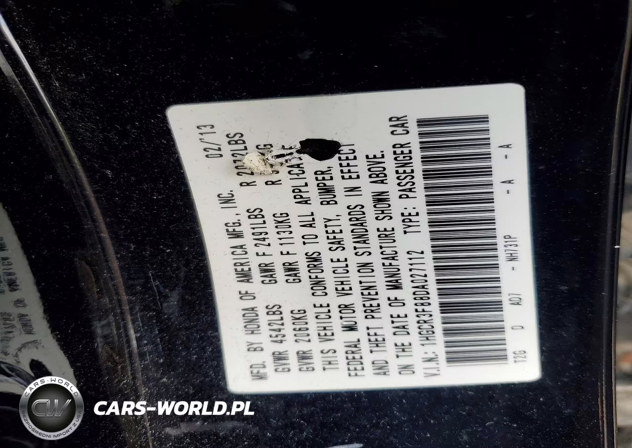 2013 Honda Accord Exl VIN:1HGCR3F88DA027112 - 12