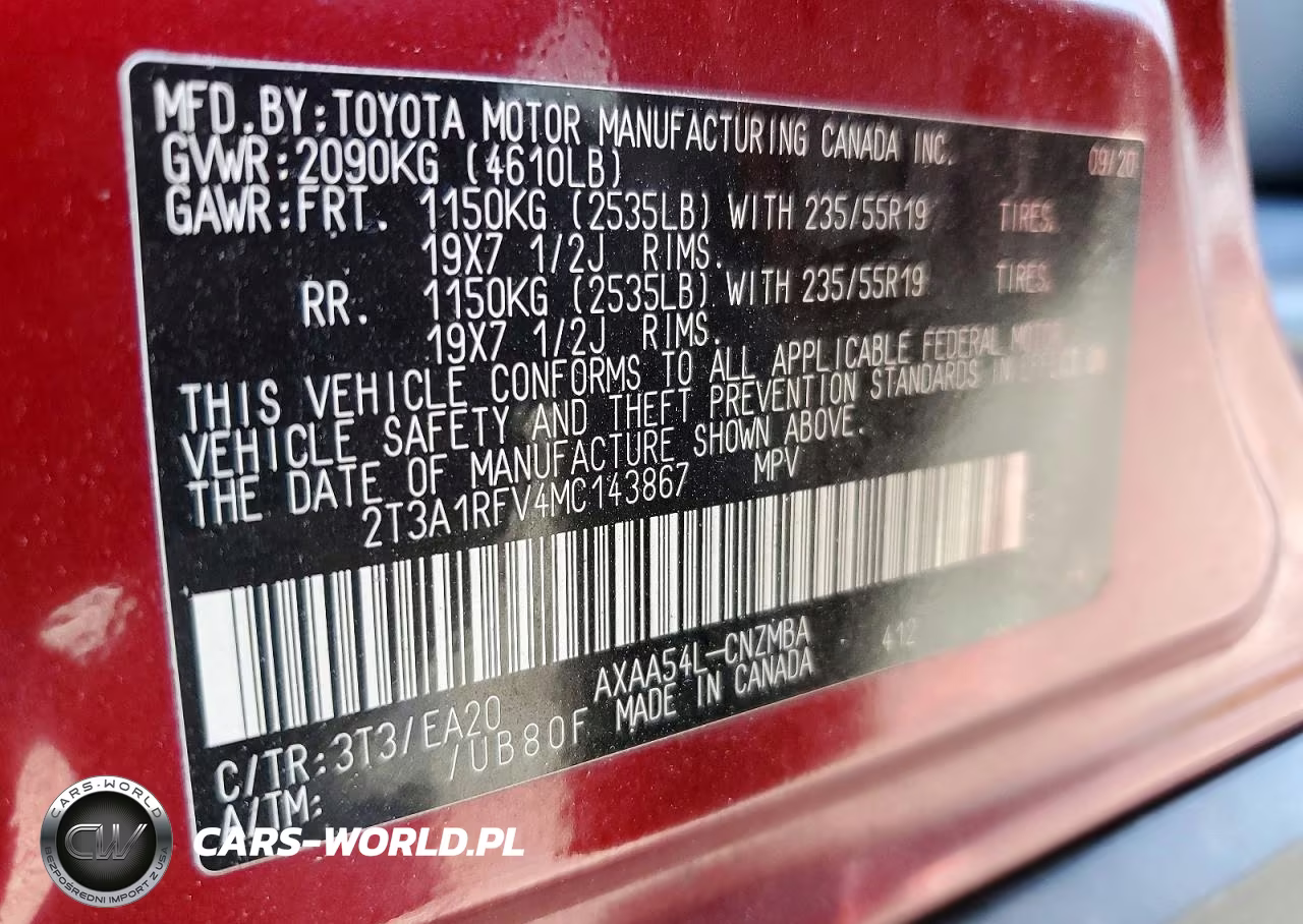 2021 Toyota Rav4 Xle Premium VIN:2T3A1RFV4MC143867 - 13