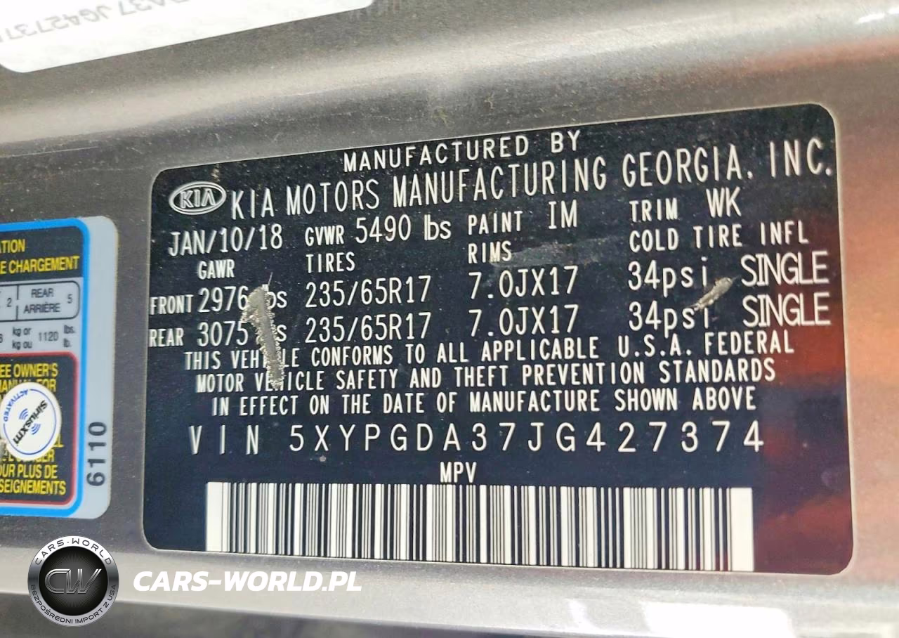 2018 Kia Sorento Lx VIN:5XYPGDA37JG427374 - 13
