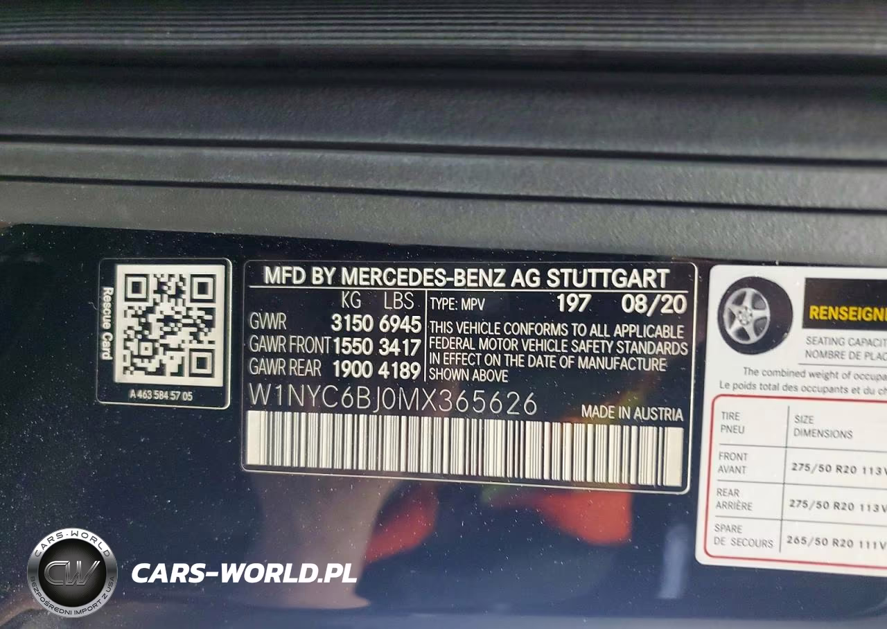 2021 Mercedes-Benz G 550 VIN:W1NYC6BJ0MX365626 - 14