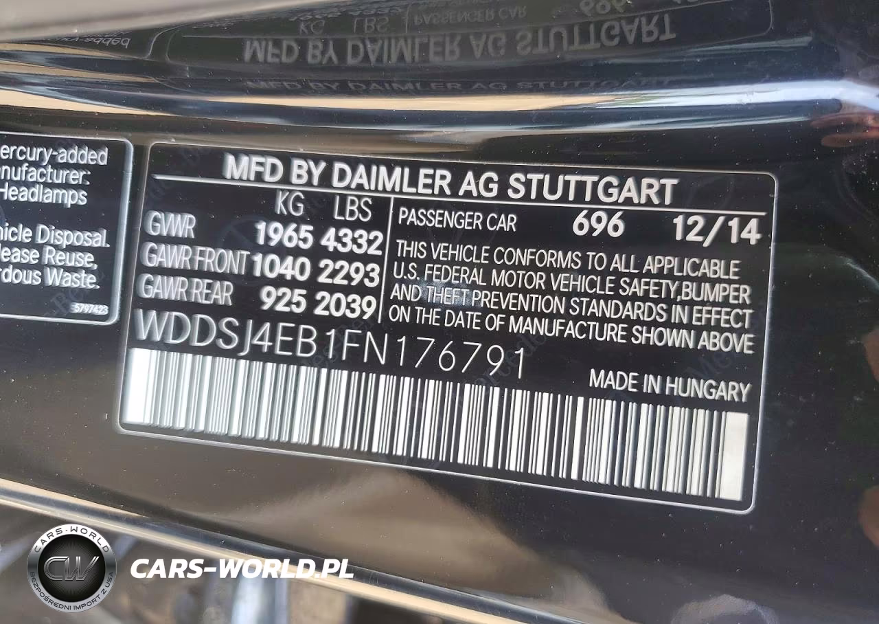 2015 Mercedes-Benz Cla 250 VIN:WDDSJ4EB1FN176791 - 12