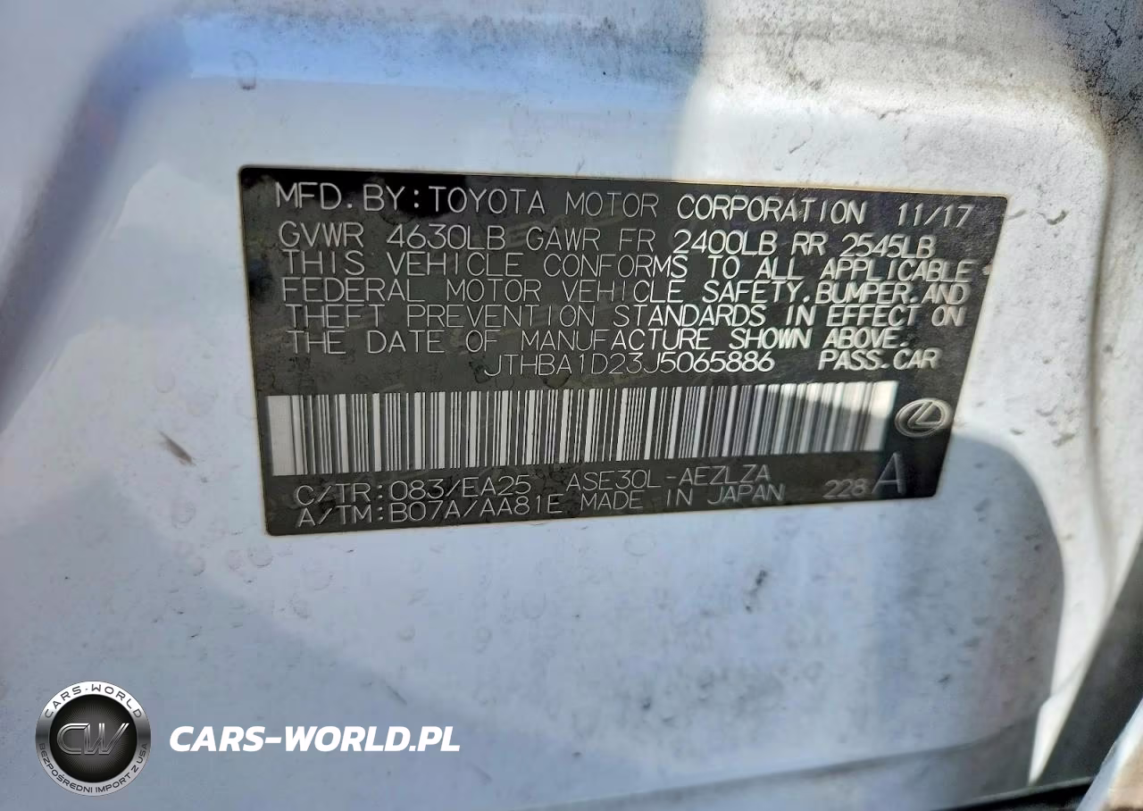 2018 Lexus Is 300 VIN:JTHBA1D23J5065886 - 13