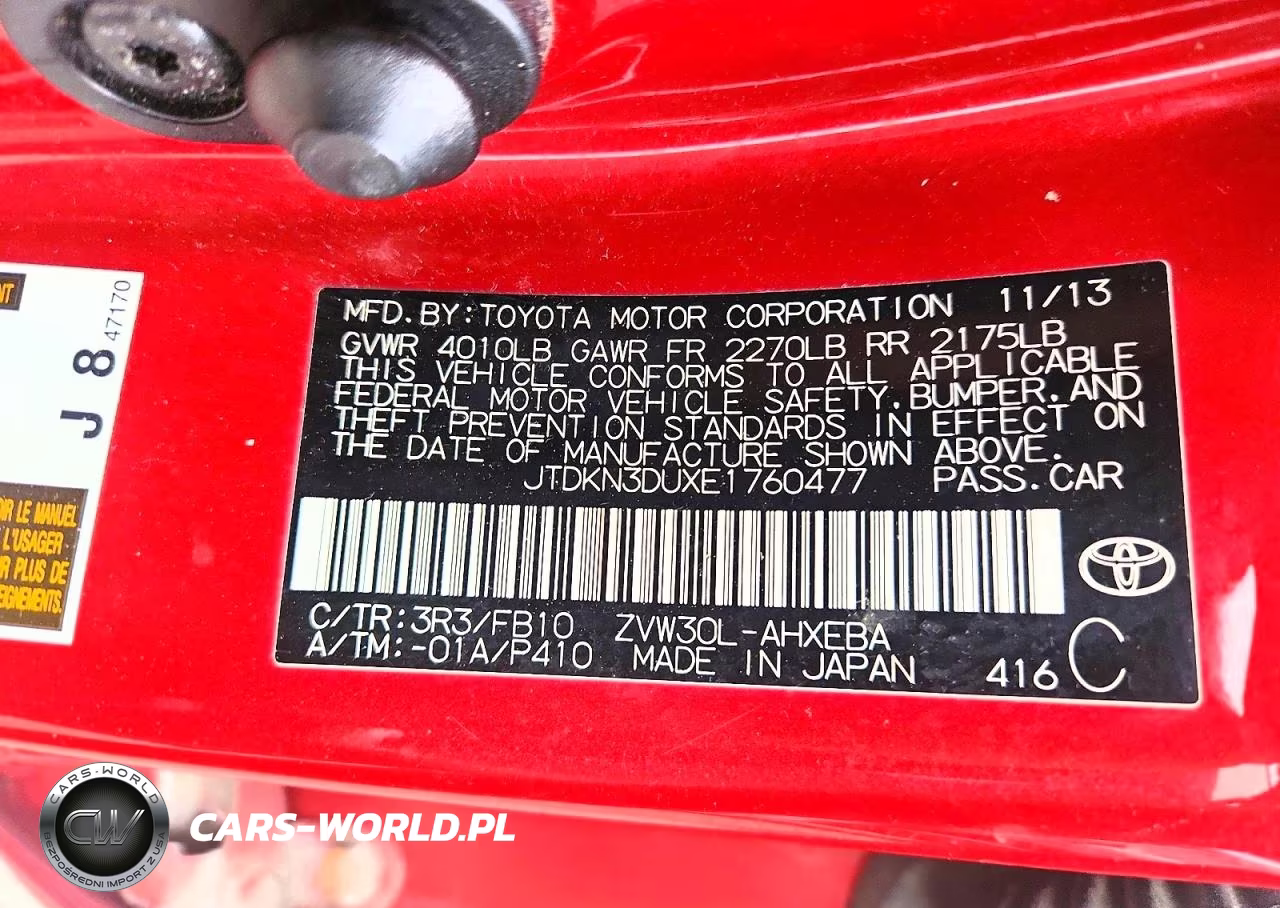 2014 Toyota Prius Two VIN:JTDKN3DUXE1760477 - 13