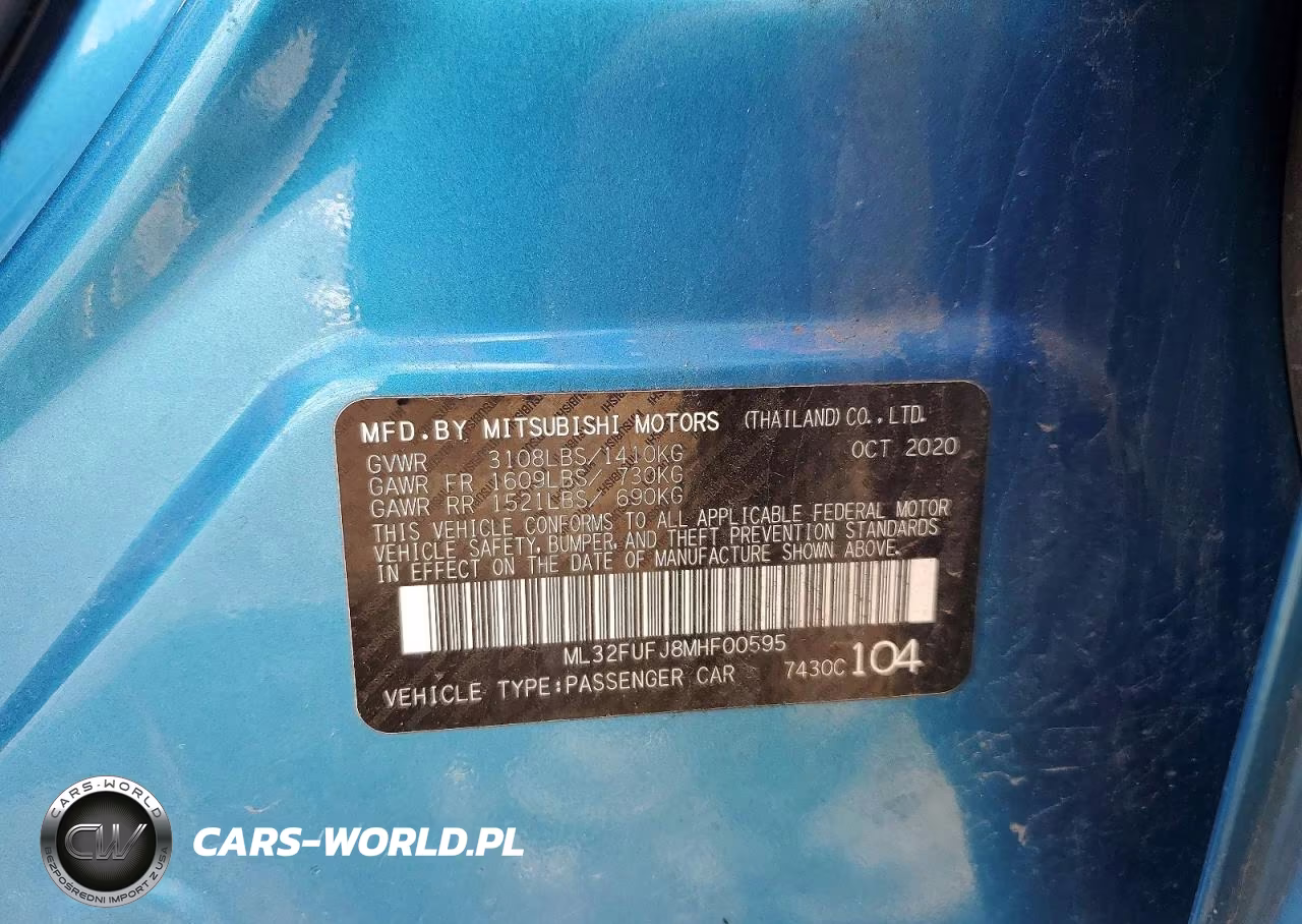 2021 Mitsubishi Mirage G4 Es VIN:ML32FUFJ8MHF00595 - 13