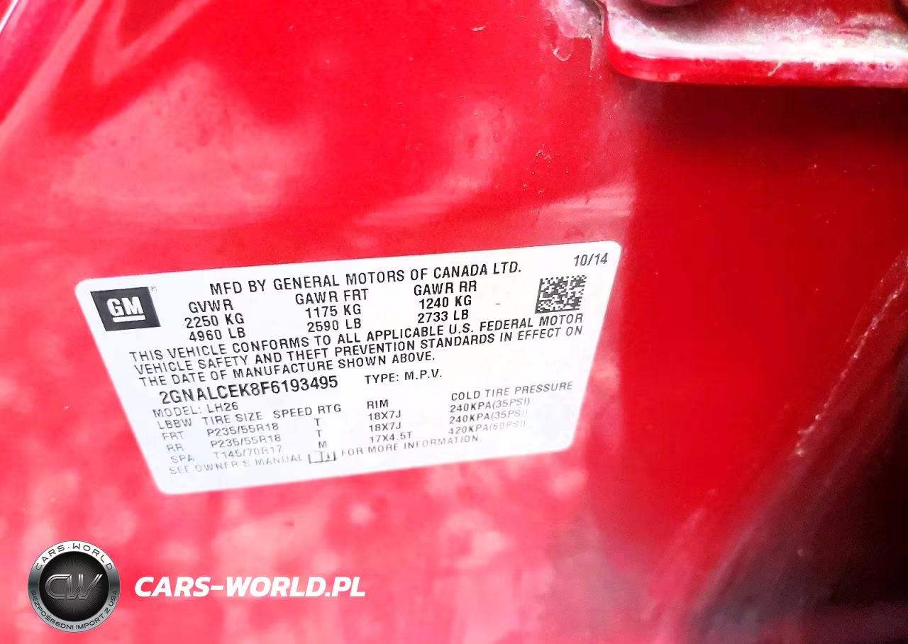 2015 Chevrolet Equinox Lt VIN:2GNALCEK8F6193495 - 13