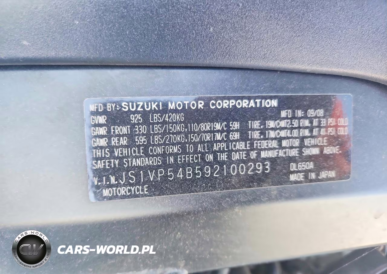 2009 Suzuki Dl650 A VIN:JS1VP54B592100293 - 9