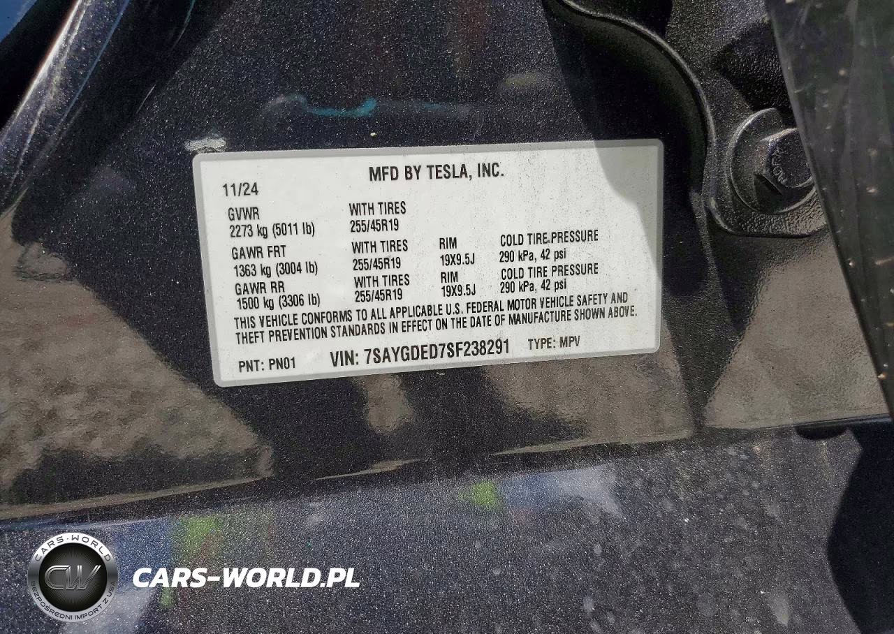 2025 Tesla Model Y VIN:7SAYGDED7SF238291 - 12
