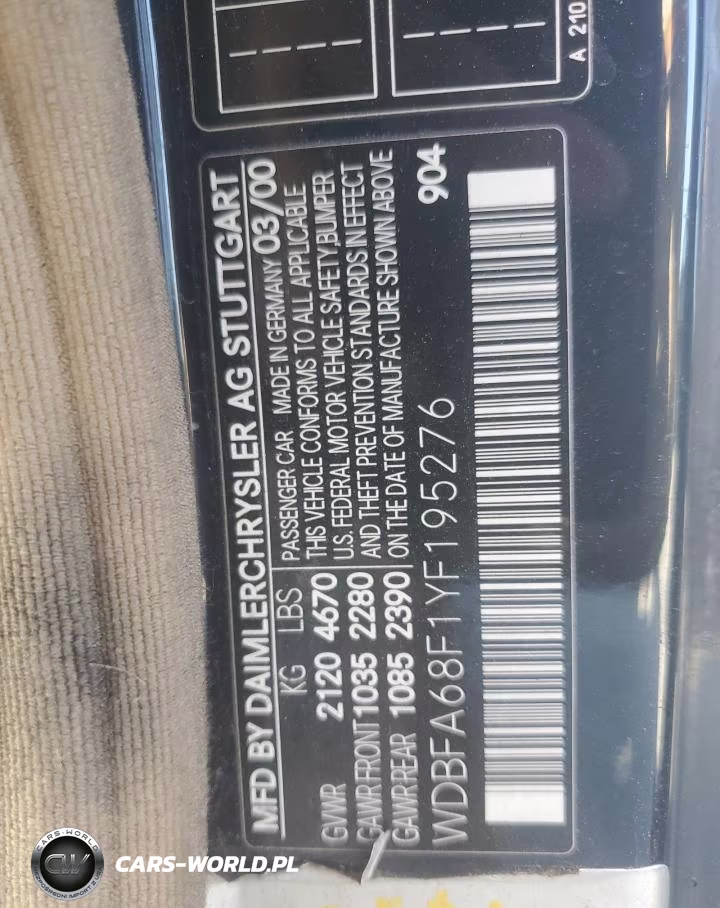 2000 Mercedes-Benz Sl 500 VIN:WDBFA68F1YF195276 - 13