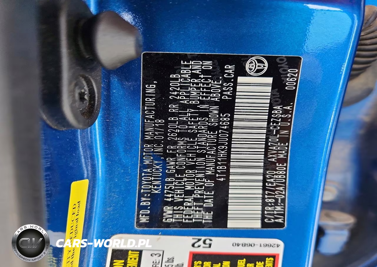 2018 Toyota Camry Se VIN:4T1B11HK9JU074685 - 12