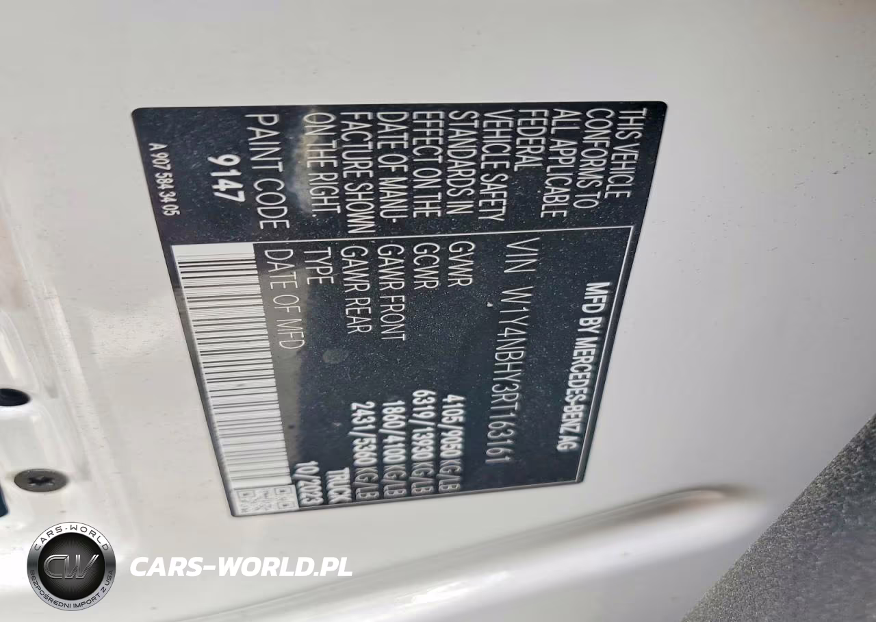 2024 Mercedes Benz Sprinter 2500 Delivery Van VIN:W1Y4NBHY3RT163161 - 14