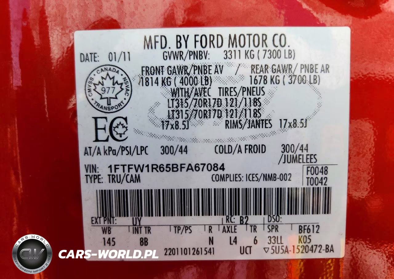 2011 Ford F150 Svt Raptor VIN:1FTFW1R65BFA67084 - 12