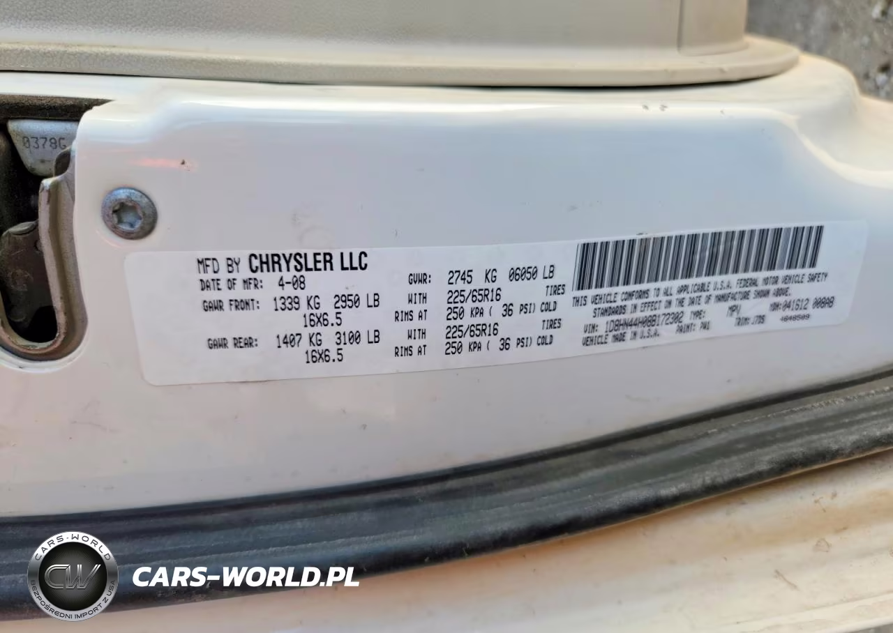 2008 Dodge Grand Caravan Se VIN:1D8HN44H08B172302 - 13