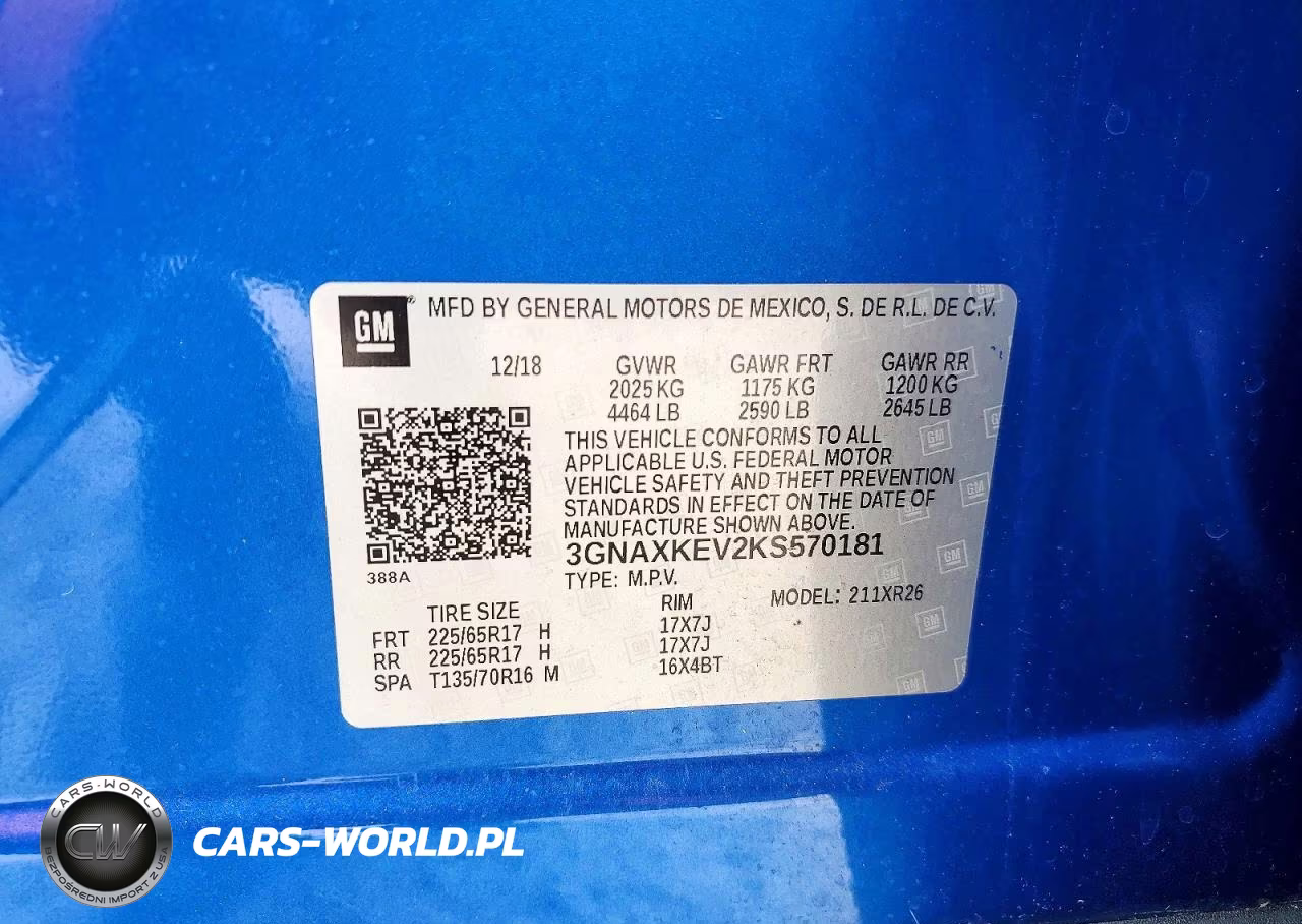 2019 Chevrolet Equinox Lt VIN:3GNAXKEV2KS570181 - 13