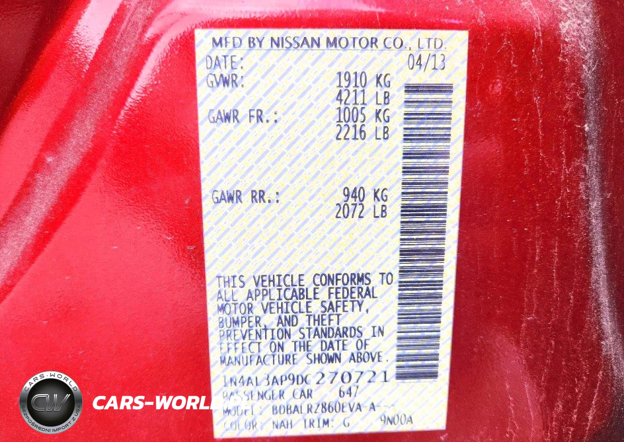 2013 Nissan Altima 2.5 VIN:1N4AL3AP9DC270721 - 12