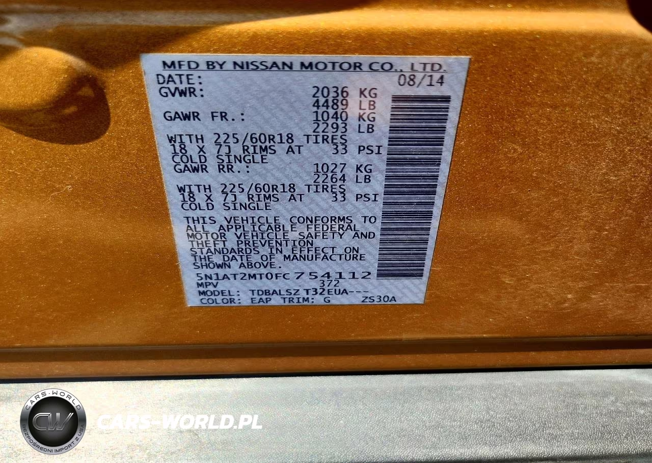 2015 Nissan Rogue Sl VIN:5N1AT2MT0FC754112 - 13