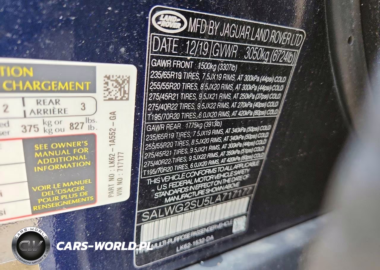 2020 Land Rover Range Rover Sport Se VIN:SALWG2SU5LA717177 - 14