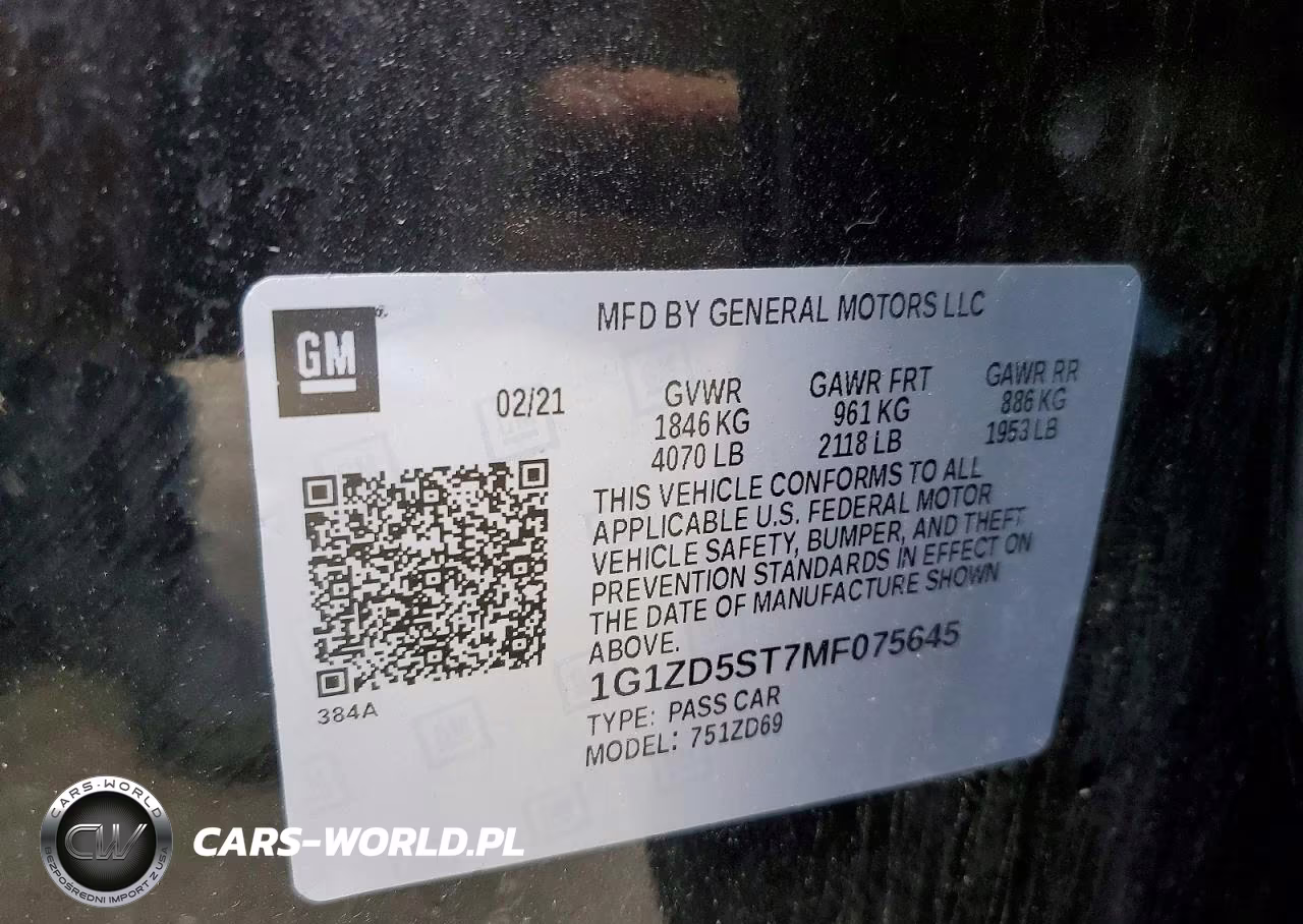 2021 Chevrolet Malibu Lt VIN:1G1ZD5ST7MF075645 - 12