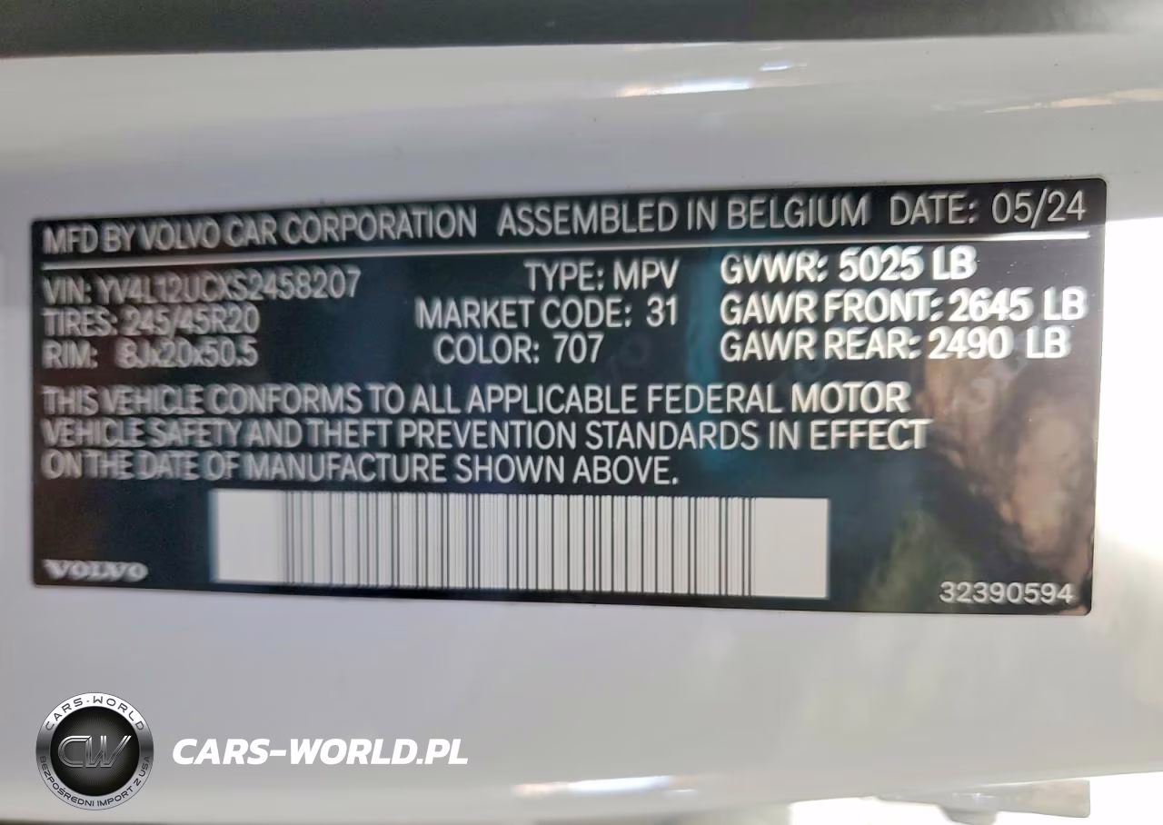2025 Volvo Xc40 Plus VIN:YV4L12UCXS2458207 - 13