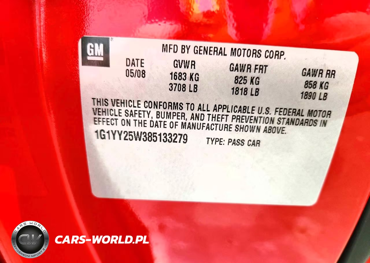 2008 Chevrolet Corvette VIN:1G1YY25W385133279 - 12