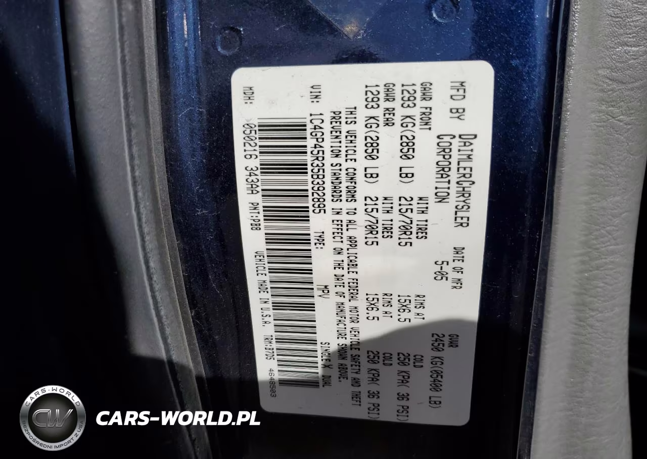 2005 Chrysler Town & Cntry VIN:1C4GP45R35B392895 - 13