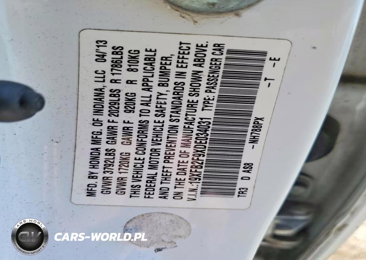 2013 Honda Civic Exl VIN:19XFB2F9XDE034031 - 12