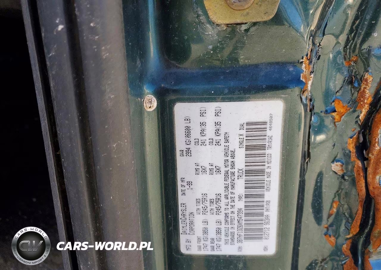 1999 Dodge Ram 1500 VIN:3B7HF13Z6XM547394 - 12