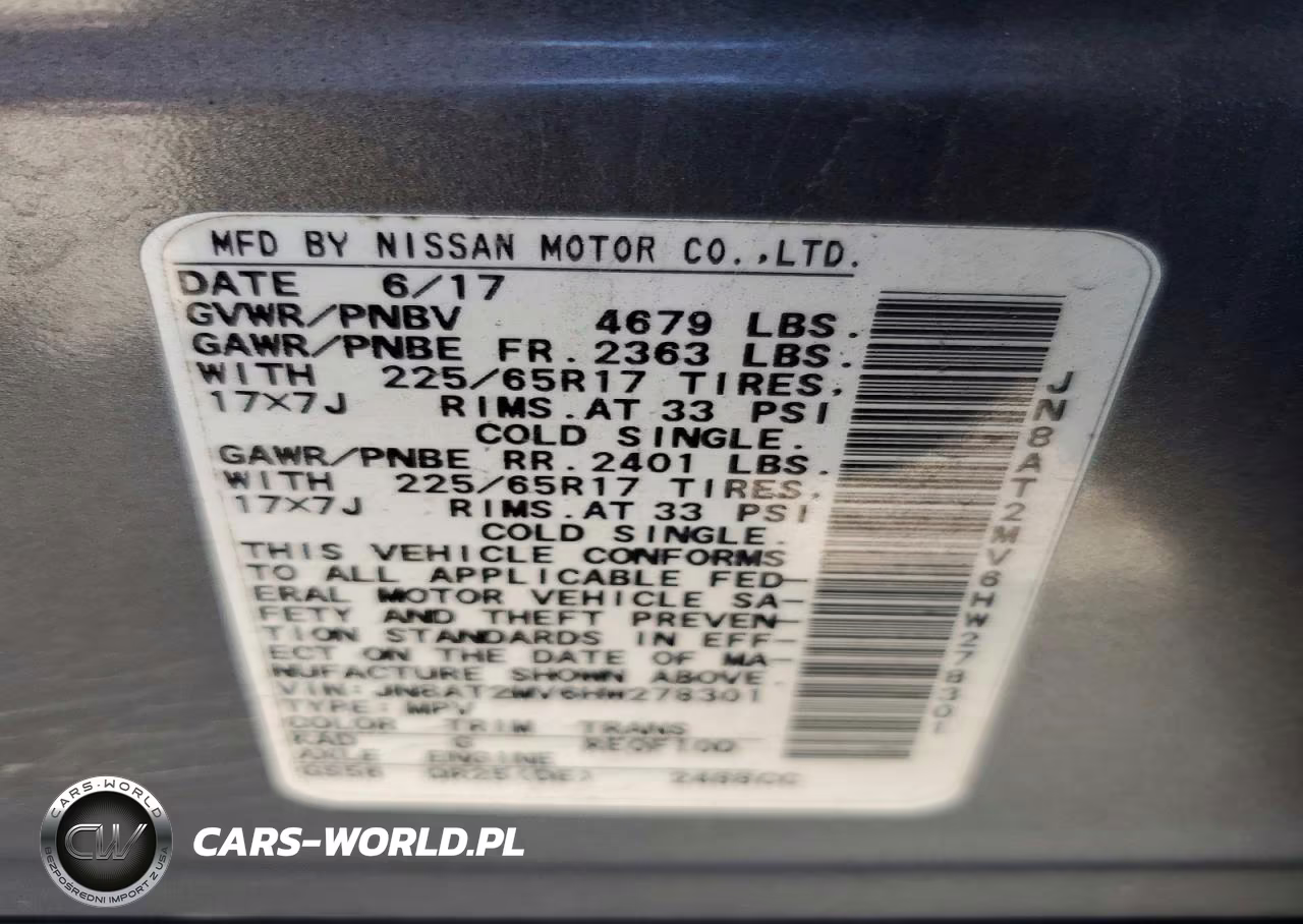 2017 Nissan Rogue S VIN:JN8AT2MV6HW278301 - 13