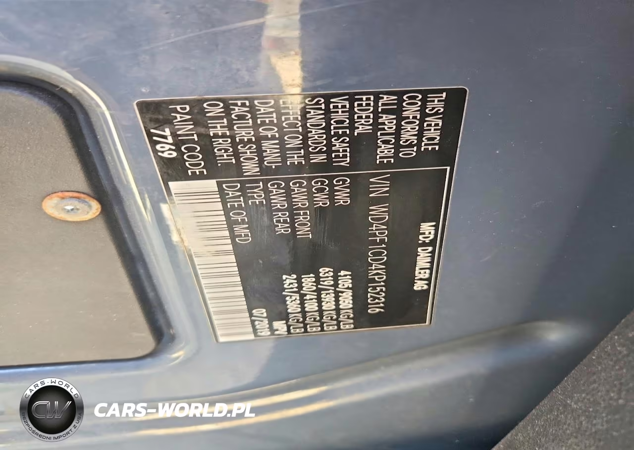 2019 Mercedes-Benz Sprinter 2500 VIN:WD4PF1CD4KP152316 - 13