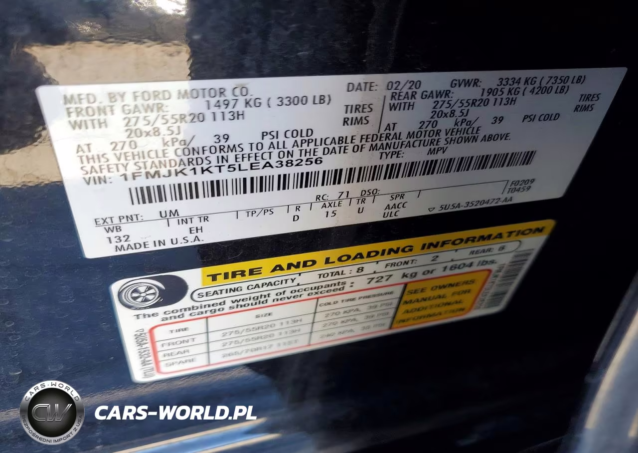 2020 Ford Expedition Max Limited VIN:1FMJK1KT5LEA38256 - 13