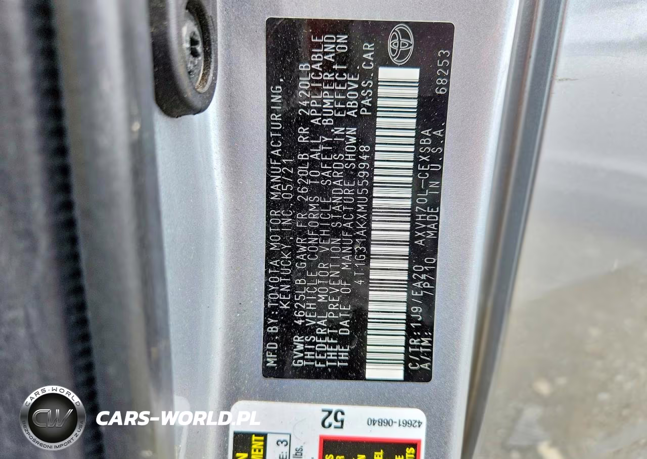 2021 Toyota Camry Se VIN:4T1G31AKXMU559948 - 12