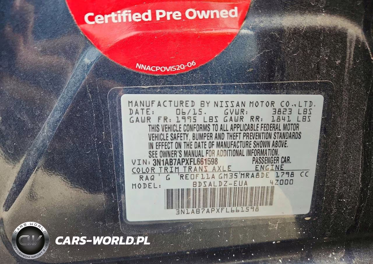 2015 Nissan Sentra Sv VIN:3N1AB7APXFL661598 - 12