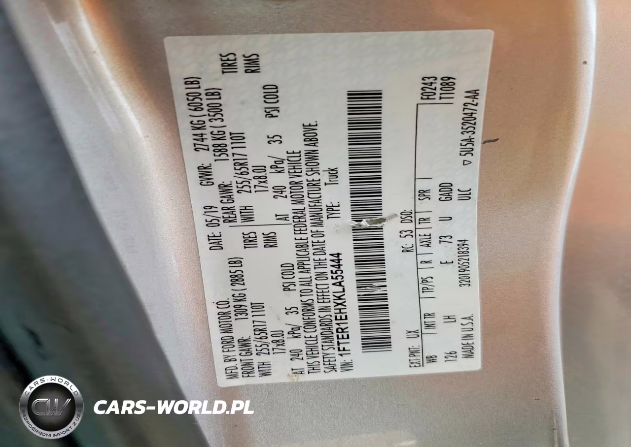 2019 Ford Ranger Xl VIN:1FTER1EHXKLA55444 - 12