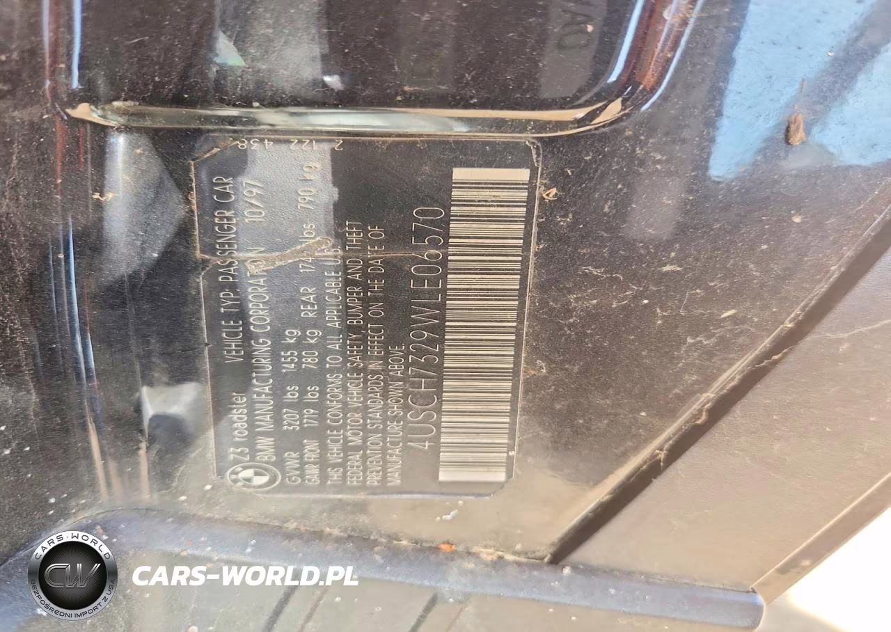 1998 BMW Z3 1.9 VIN:4USCH7329WLE06570 - 12
