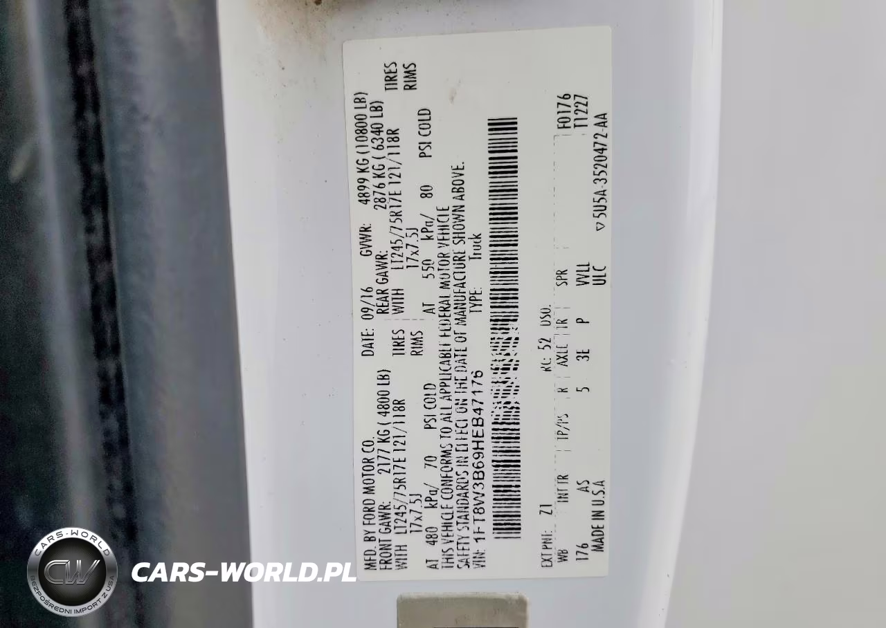 2017 Ford F350 Super Duty VIN:1FT8W3B69HEB47176 - 12