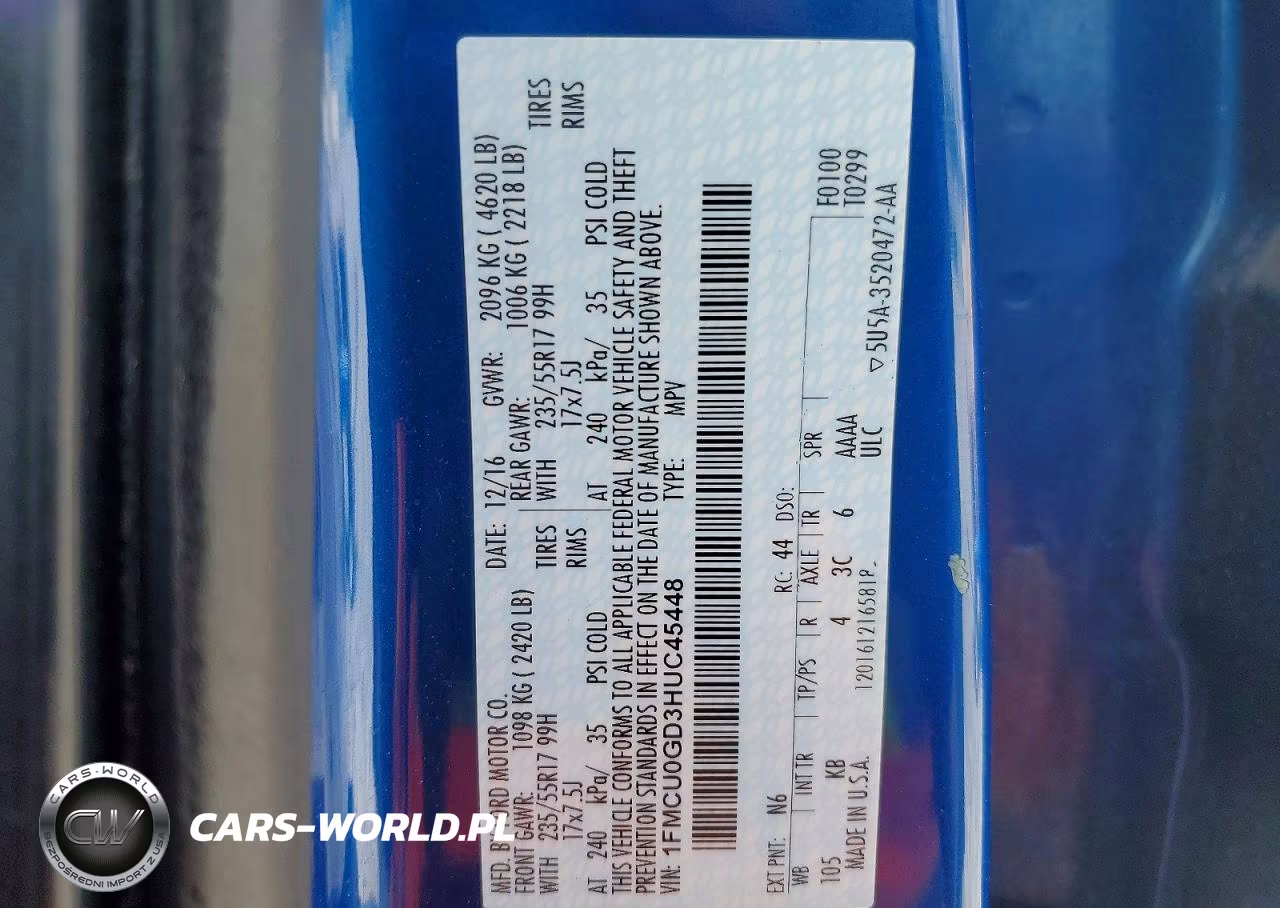 2017 Ford Escape Se VIN:1FMCU0GD3HUC45448 - 13