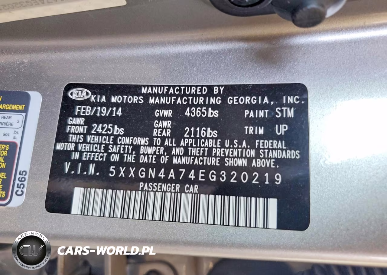 2014 Kia Optima Ex VIN:5XXGN4A74EG320219 - 12
