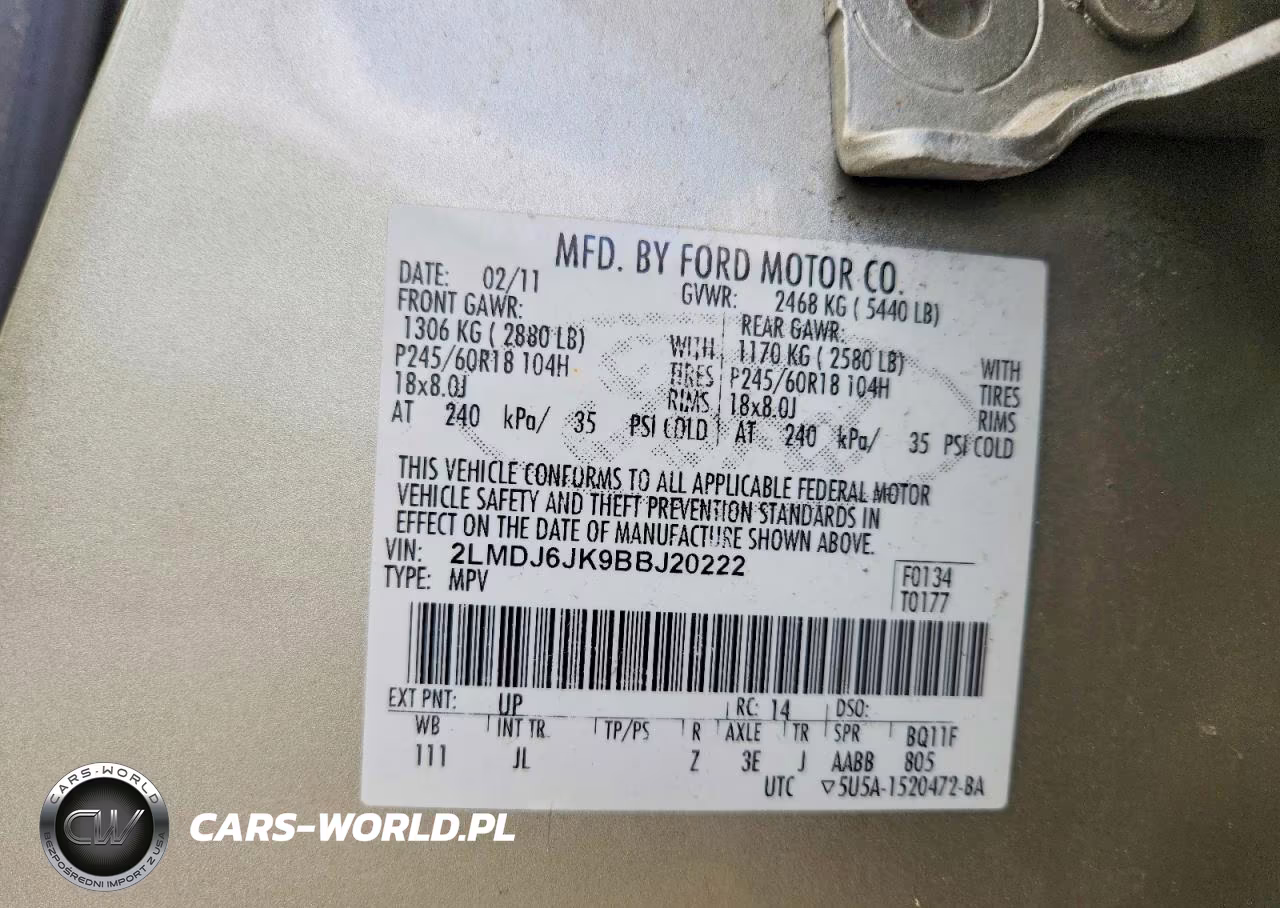 2011 Lincoln Mkx VIN:2LMDJ6JK9BBJ20222 - 13