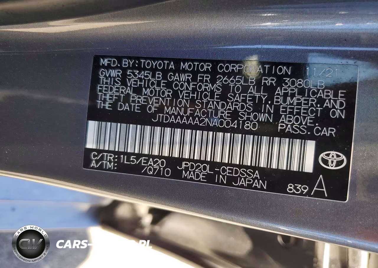 2022 Toyota Mirai Xle VIN:JTDAAAAA2NA004180 - 12