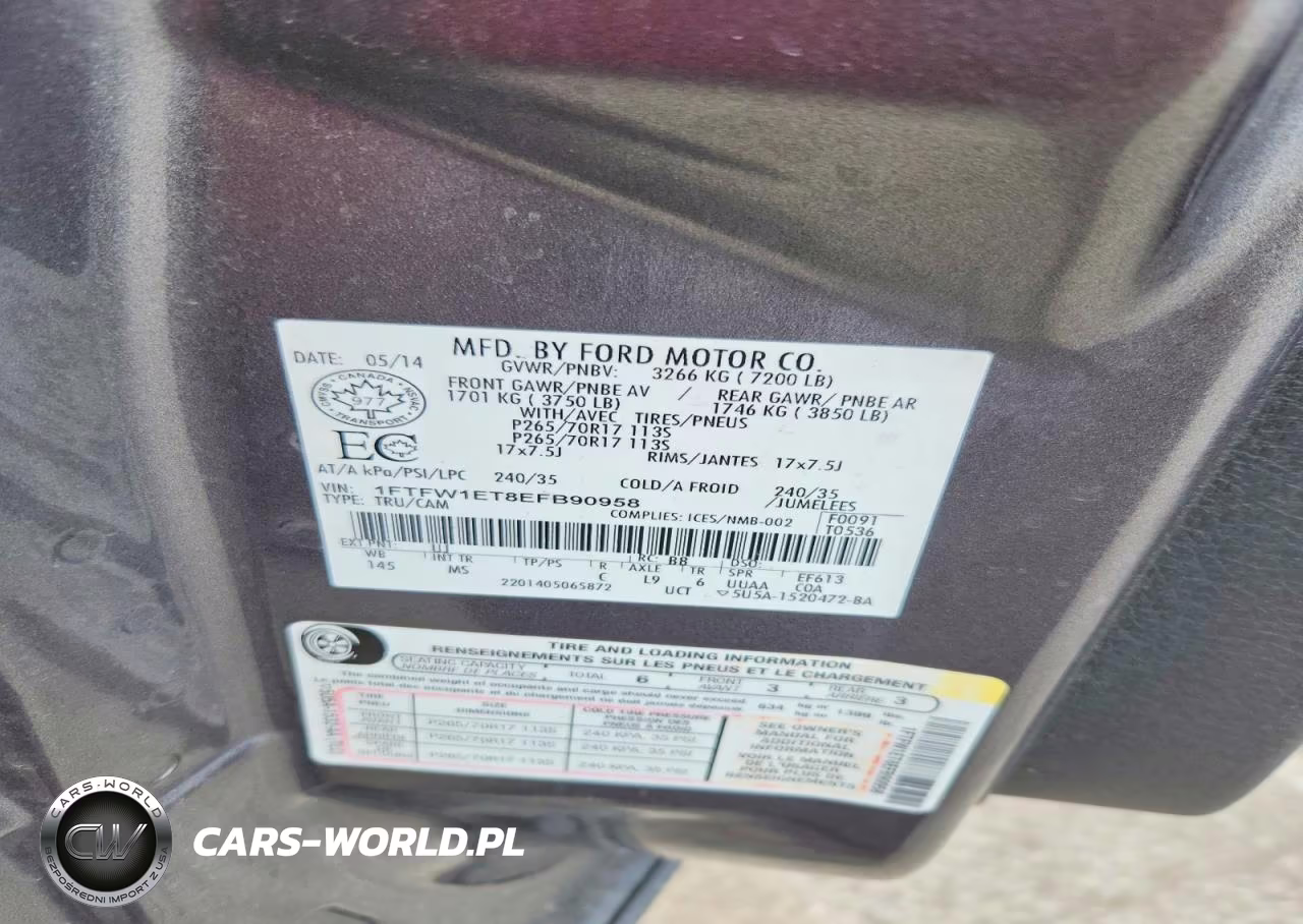 2014 Ford F150 Supercrew VIN:1FTFW1ET8EFB90958 - 12