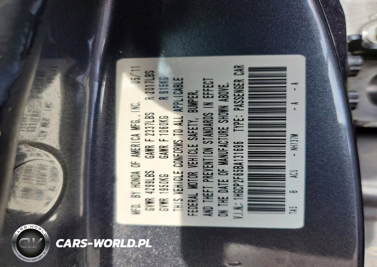 2011 Honda Accord Se VIN:1HGCP2F65BA131696 - 12