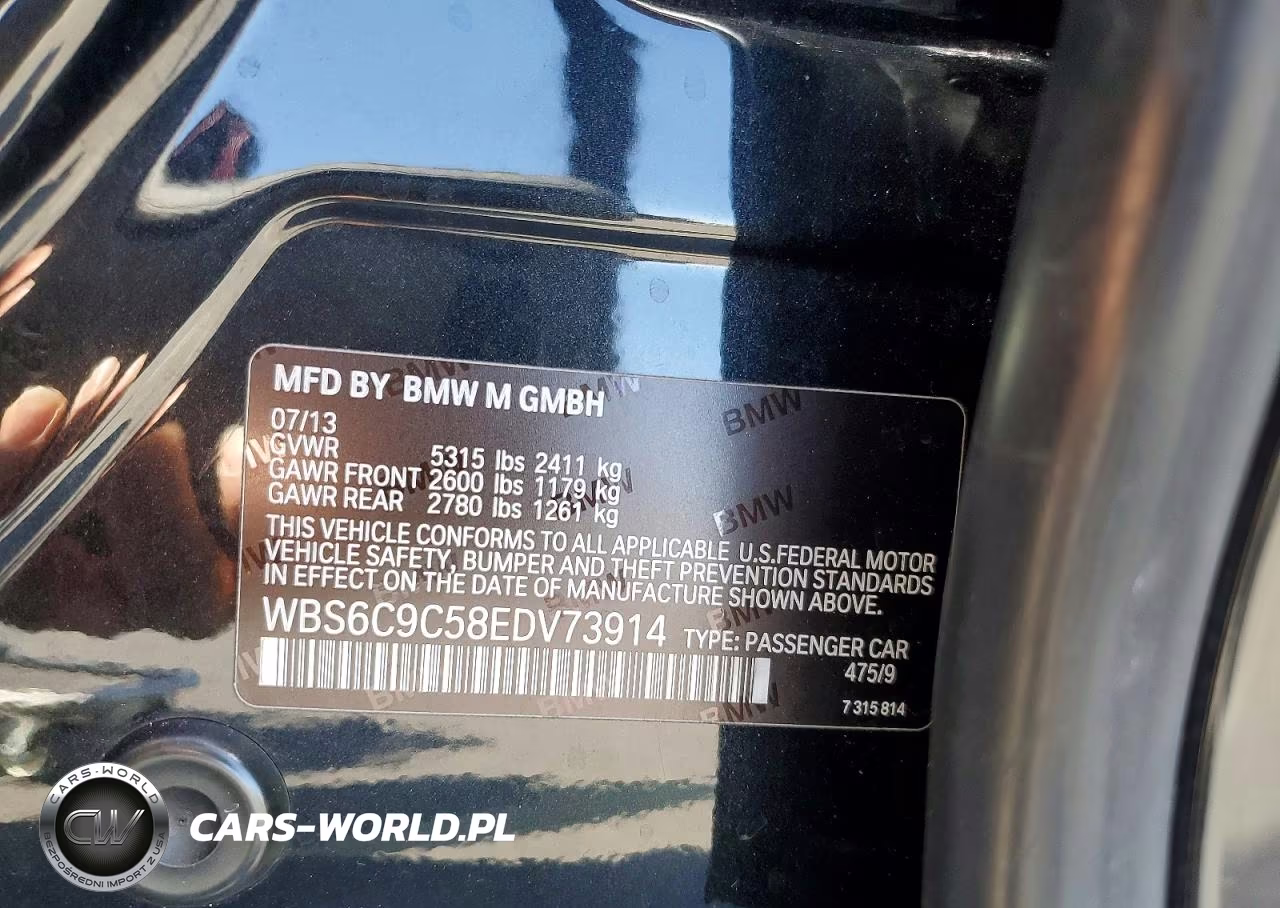 2014 BMW M6 Gran Coupe VIN:WBS6C9C58EDV73914 - 12